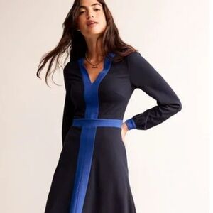 Boden Black and Blue Midi Dress